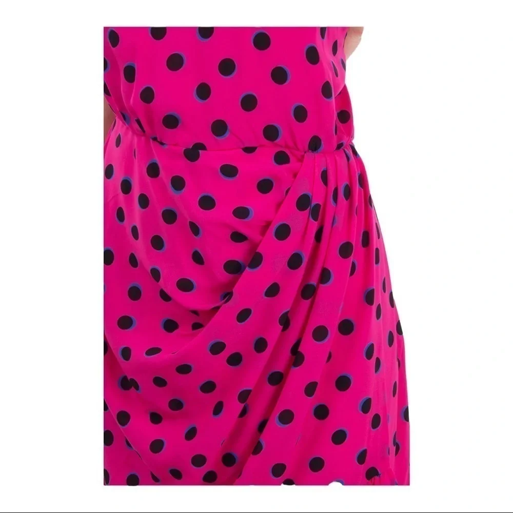 Derek Lam 10 Crosby Pink Polka Dot One Shoulder Ruffle Mini Dress 18